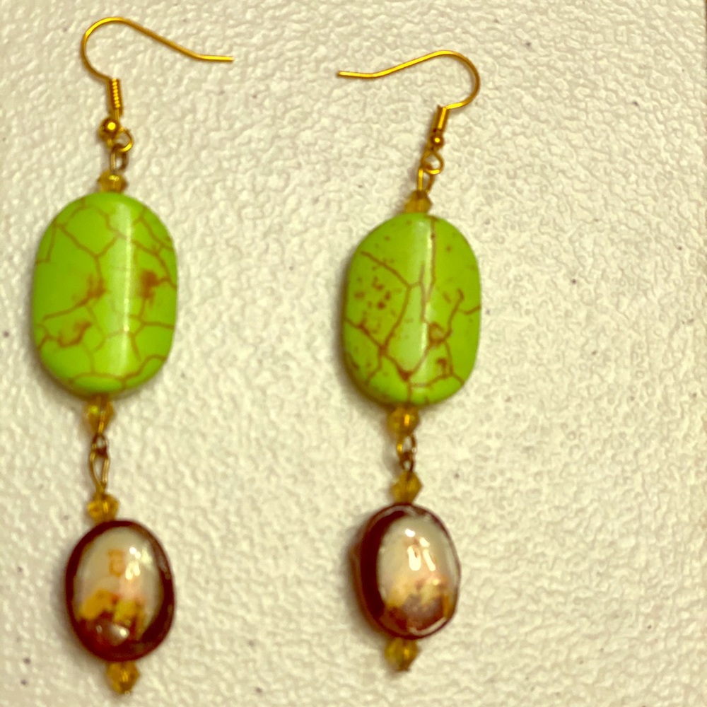 Turquoise Prayer Pendant Earrings
